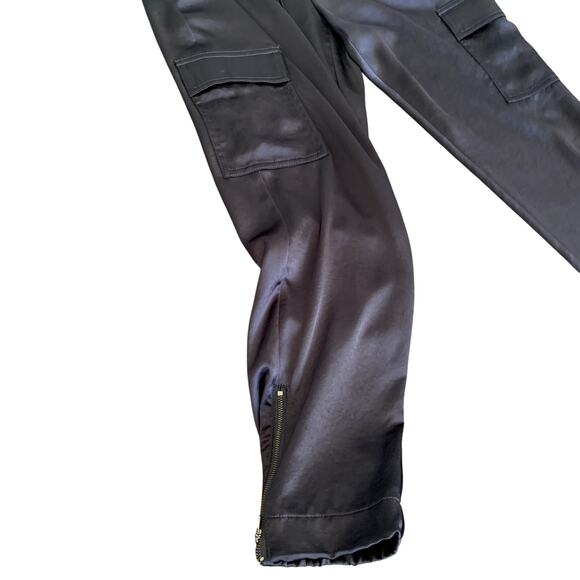 White House Black Market Navy Satin Jogger Size 6 - Picture 4 of 14